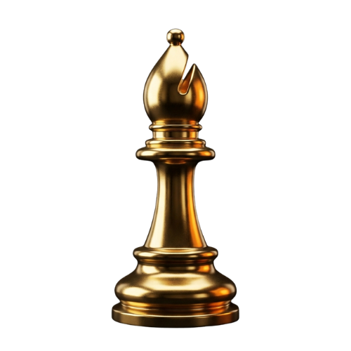 Alfil de ajedrez dorado